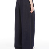 High-waisted wide-leg trousers