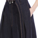 High-waisted wide-leg trousers