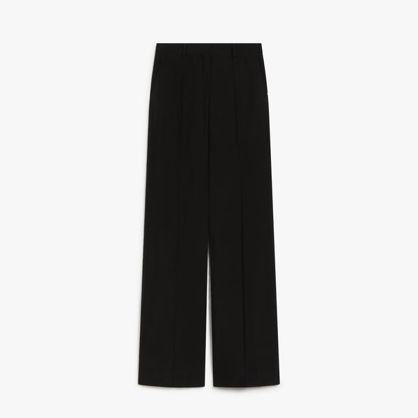 Low-rise flared trousers