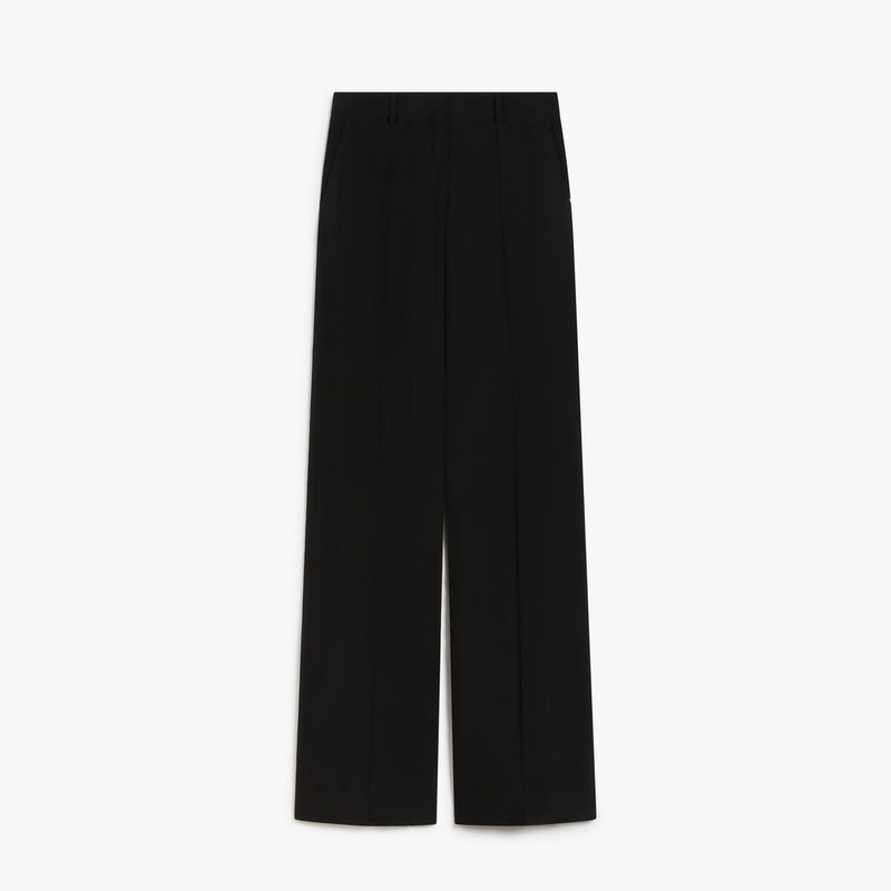 Low-rise flared trousers