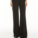 Low-rise flared trousers