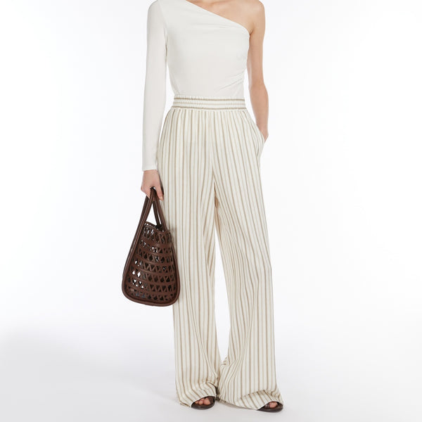 Cotton and linen straight trousers