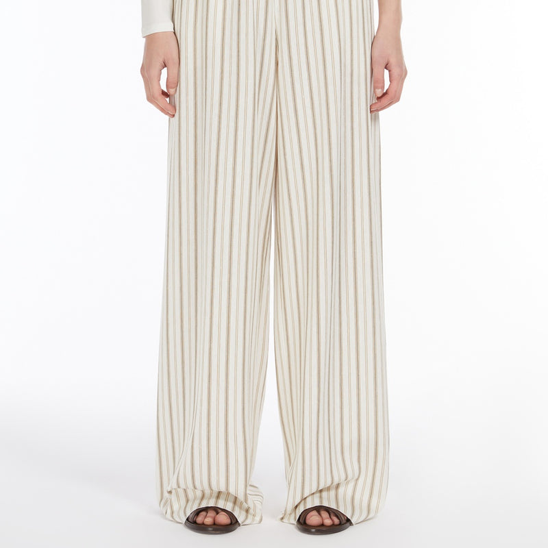 Cotton and linen straight trousers