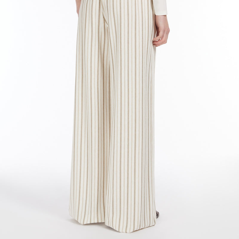 Cotton and linen straight trousers