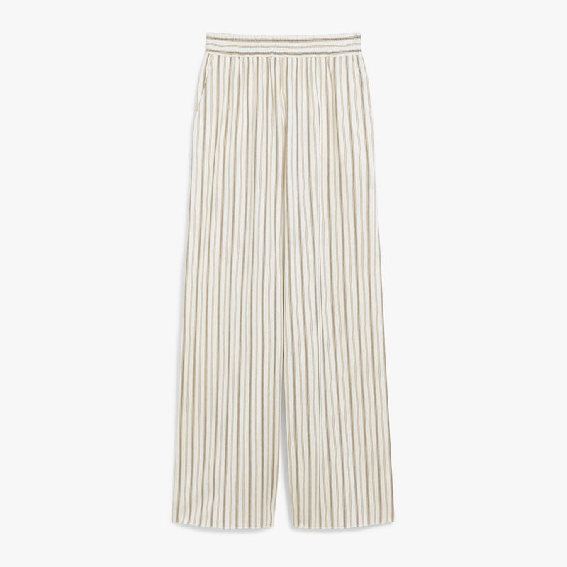 Cotton and linen straight trousers