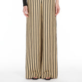 Striped linen and cotton trousers