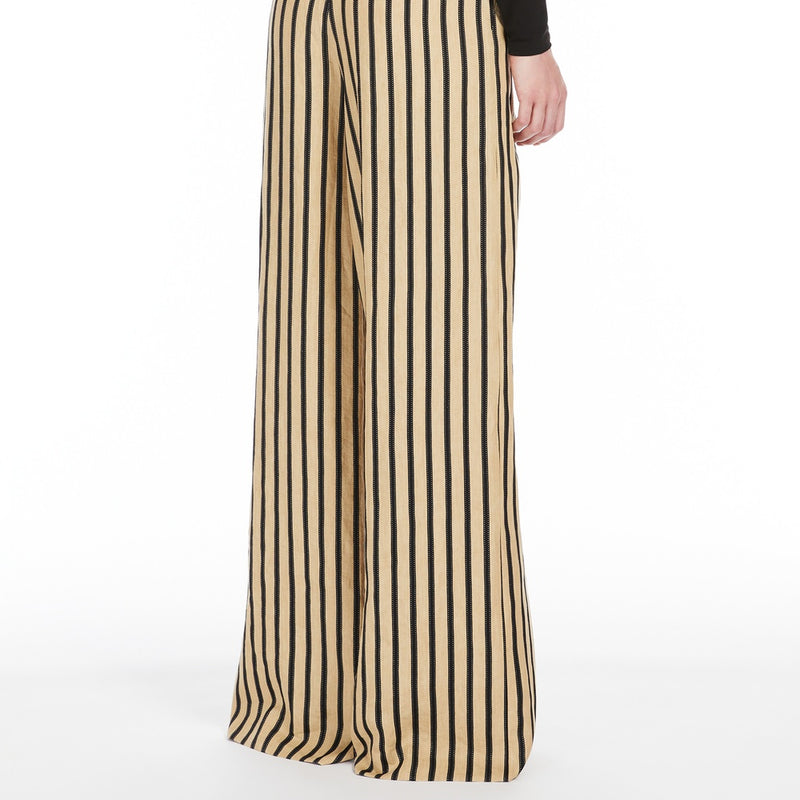 Striped linen and cotton trousers