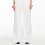Wide-leg wool canvas trousers