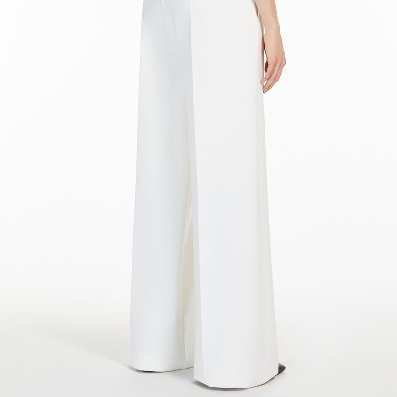 Wide-leg wool canvas trousers