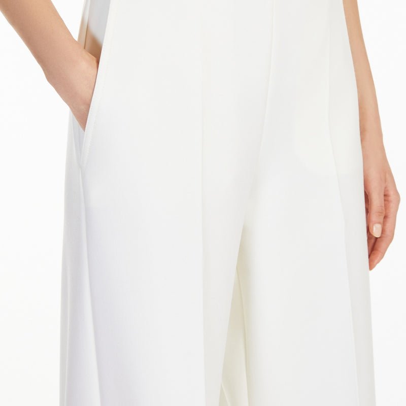 Wide-leg wool canvas trousers