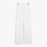 Wide-leg wool canvas trousers