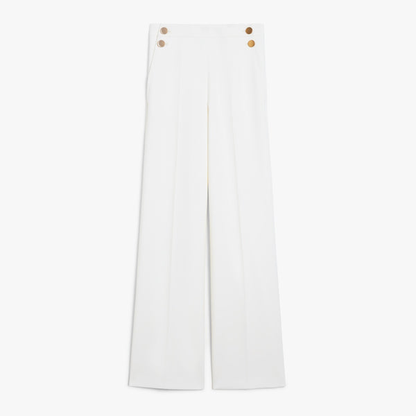Wide-leg wool canvas trousers
