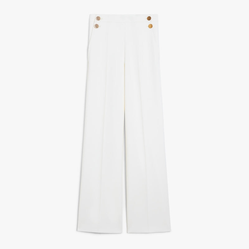 Wide-leg wool canvas trousers