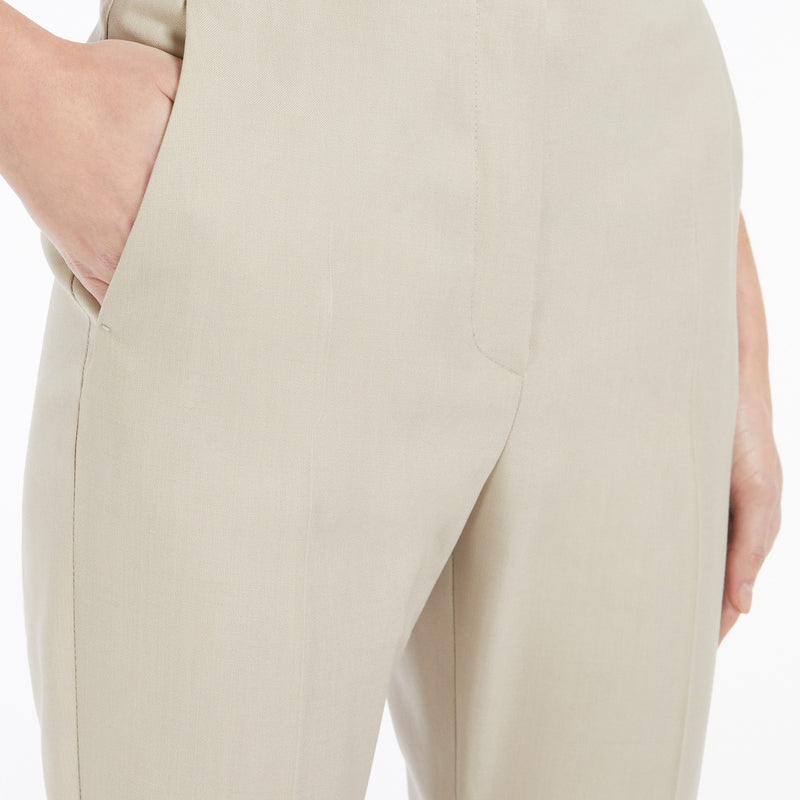 Straight-cut wool, mohair and silk trousers