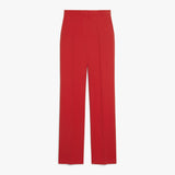 Straight-fit wool satin trousers