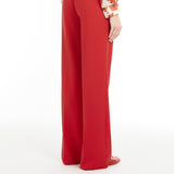 Straight-fit wool satin trousers