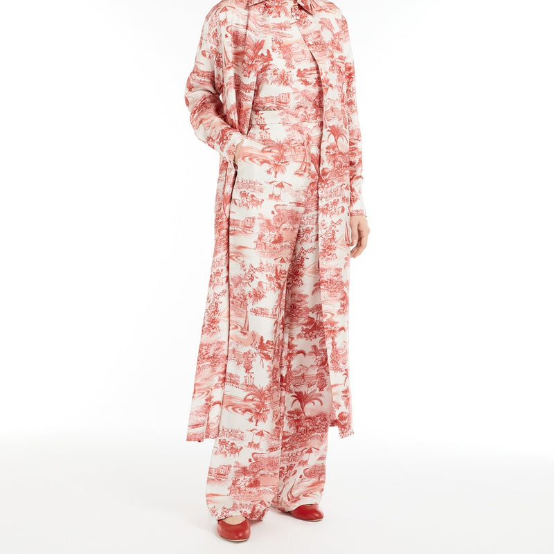Printed twill trousers