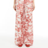 Printed twill trousers