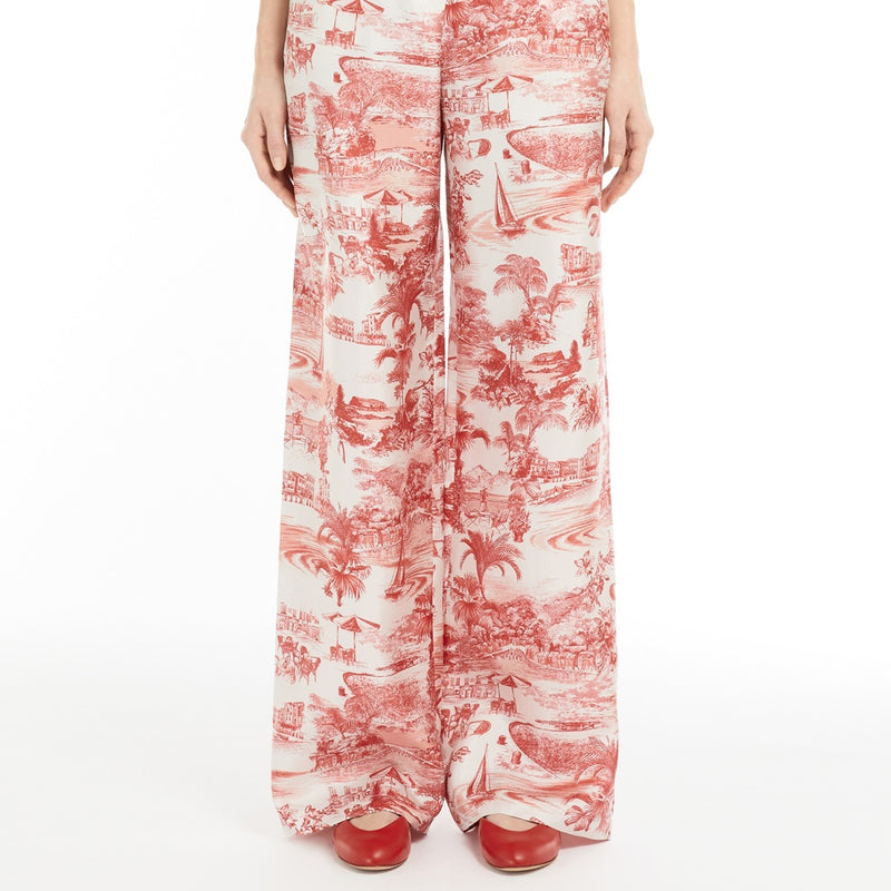 Printed twill trousers