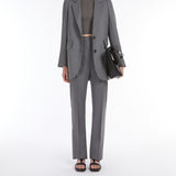 Straight-cut wool, mohair and silk trousers