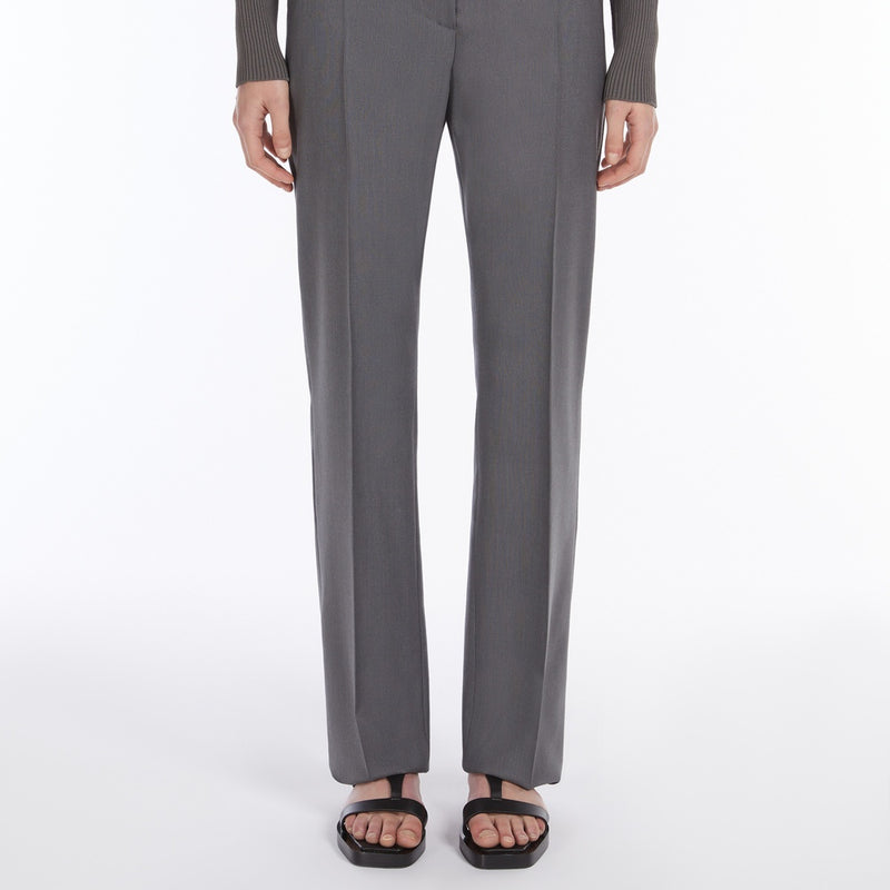 Straight-cut wool, mohair and silk trousers
