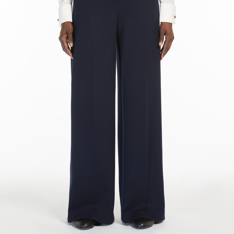 Cotton and wool jersey trousers
