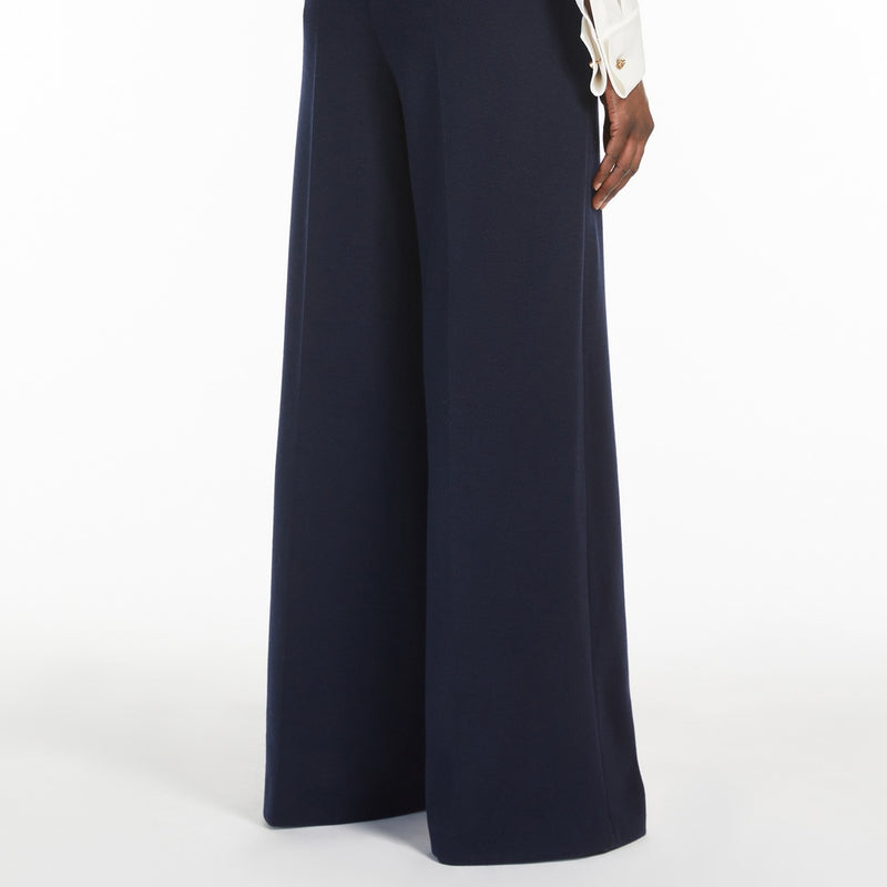 Cotton and wool jersey trousers