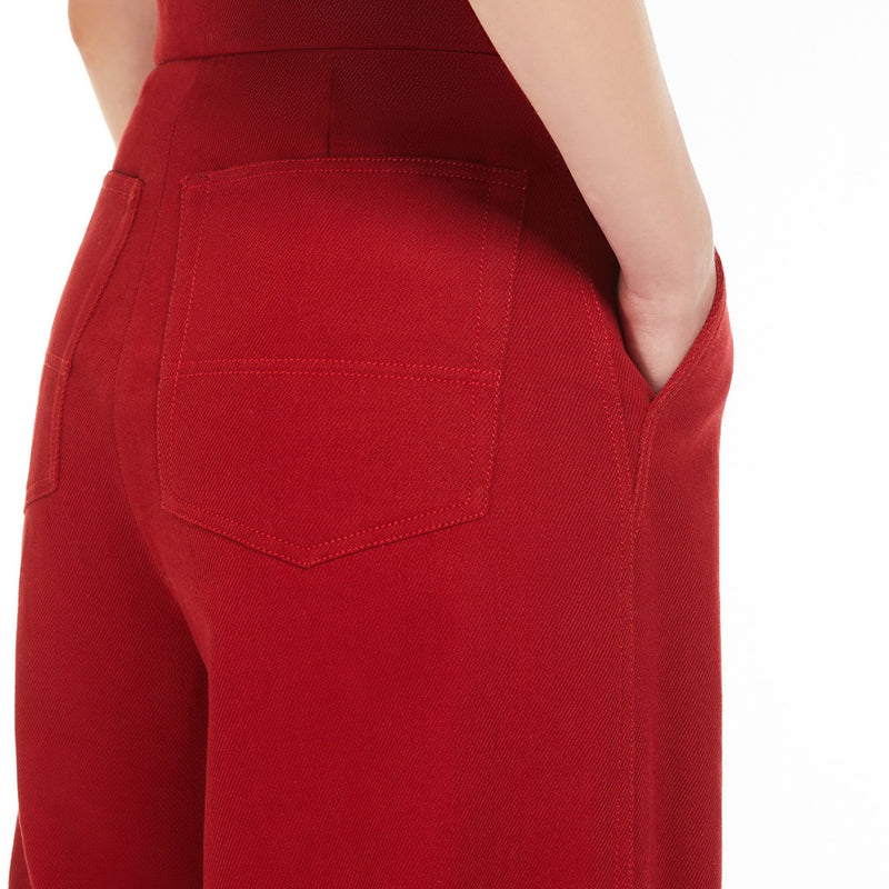 Cotton drill straight trousers