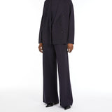 Wide-leg viscose knit trousers