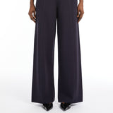 Wide-leg viscose knit trousers