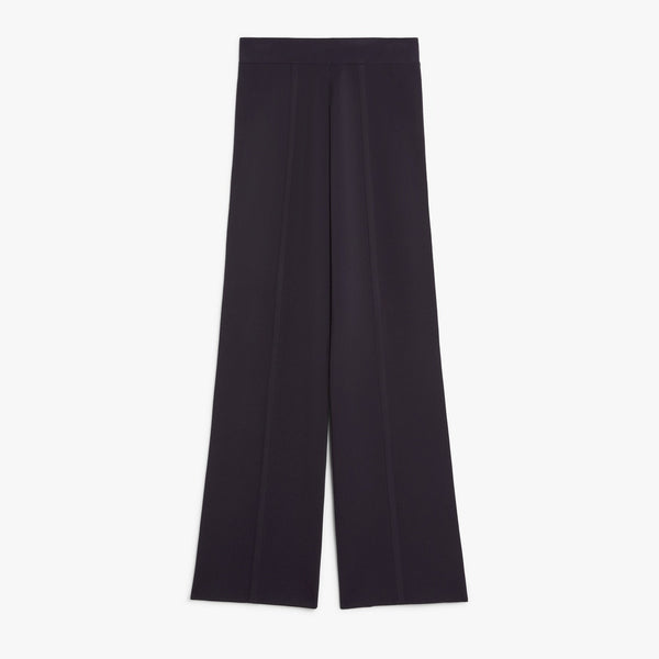 Wide-leg viscose knit trousers