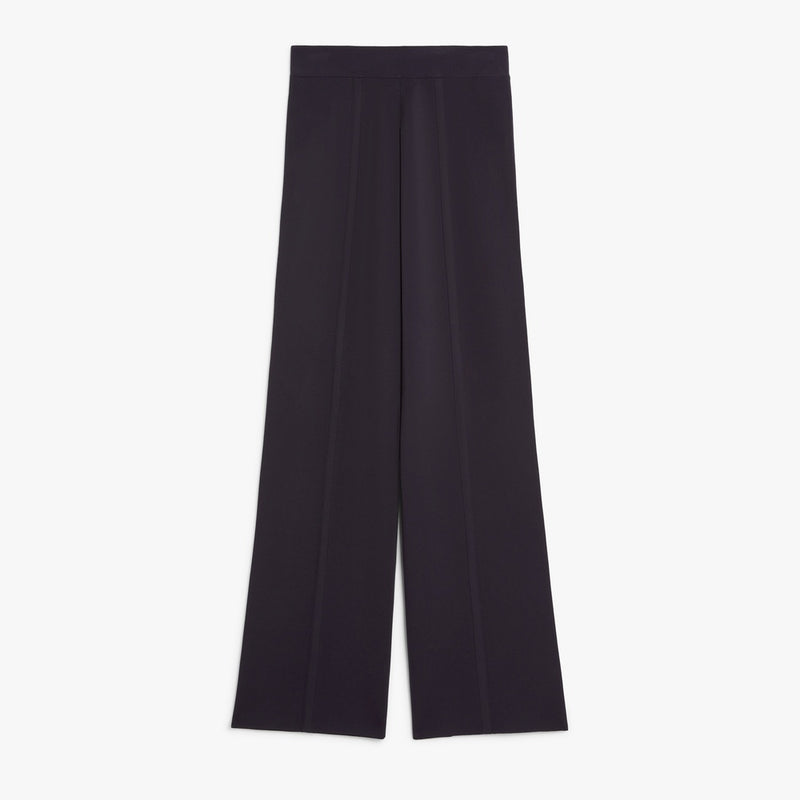 Wide-leg viscose knit trousers