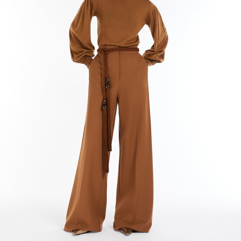 Compact jersey trousers