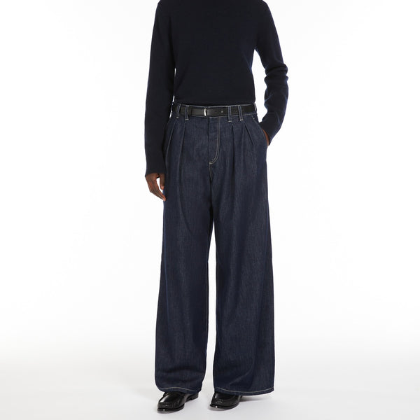 Wide-leg denim jeans