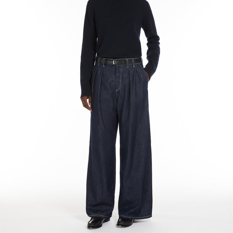 Wide-leg denim jeans