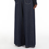 Wide-leg denim jeans