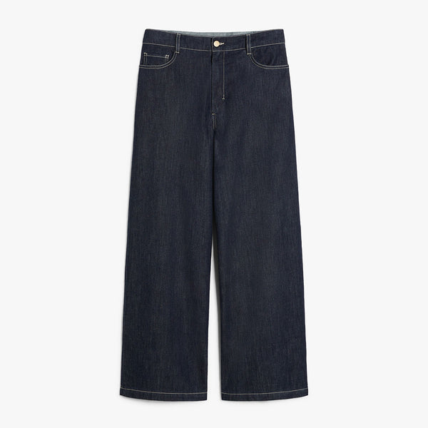 Wide-leg denim jeans