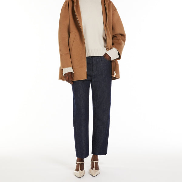 Indigo denim trousers