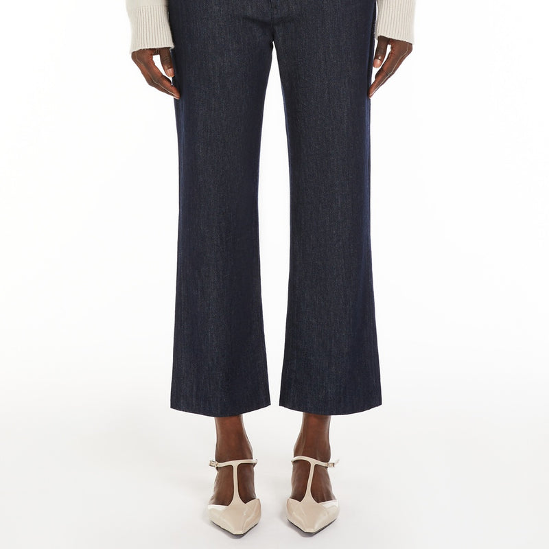 Indigo denim trousers