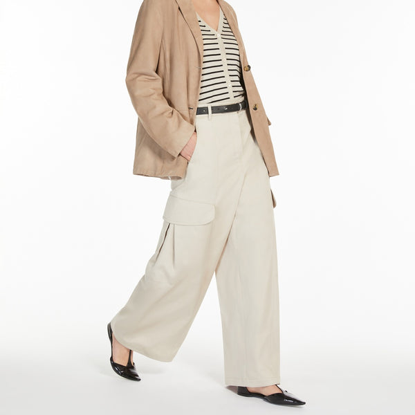Gabardine cargo trousers