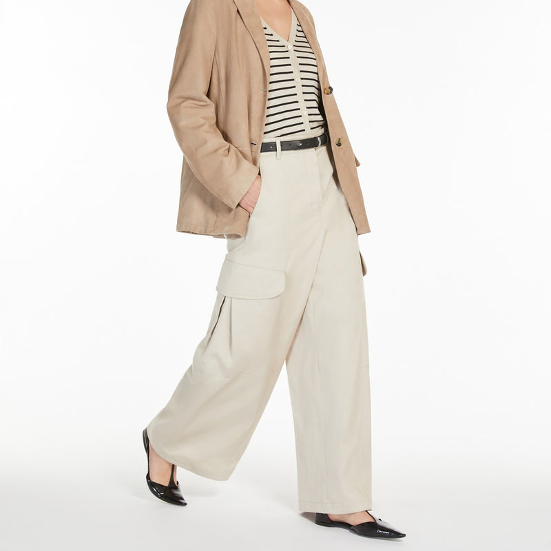 Gabardine cargo trousers