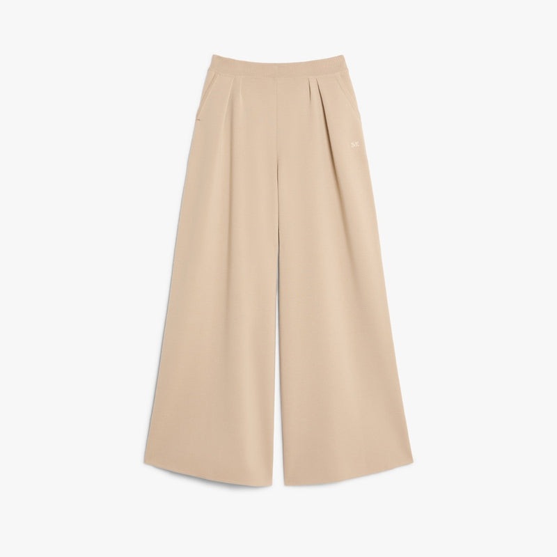 Wide-leg wool trousers