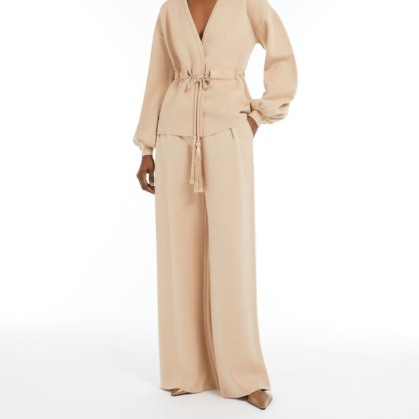Wide-leg wool trousers