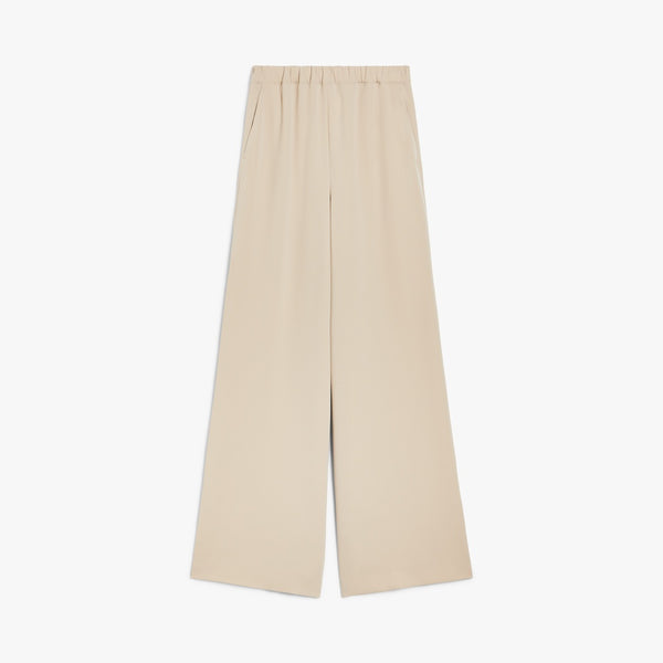 Wide-leg cady trousers