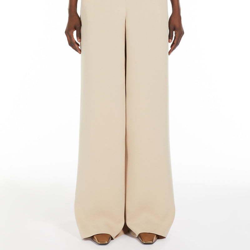 Wide-leg cady trousers