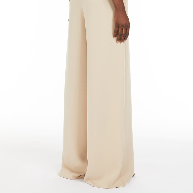 Wide-leg cady trousers