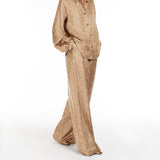 Printed silk twill trousers