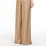 Printed silk twill trousers