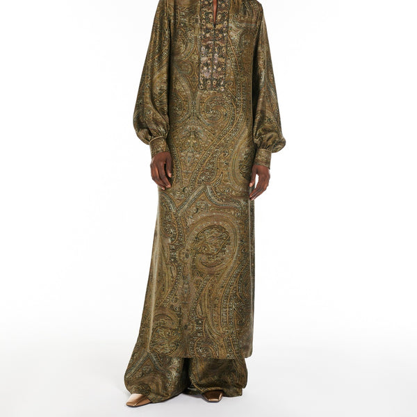 Nuanced-print silk trousers