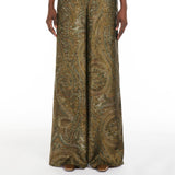 Nuanced-print silk trousers